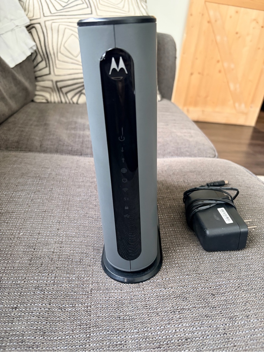 Motorola Gray and Black Cable Modem Router
